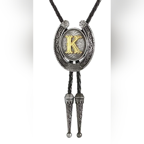 Letter Initial letter 40" bolo tie.  ALL LETTERS AVAILABLE ASK 4 YOUR LETTER - Picture 6 of 7